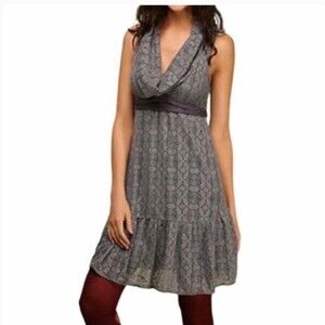 Free People Women's Lace Cowl Neck Mini Dress  Purple sz 8